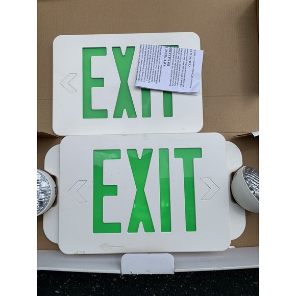 LED Green Exit Sign Emergency Light Adjustable Head Compact Combo ETL listed - Picture 6 of 7
